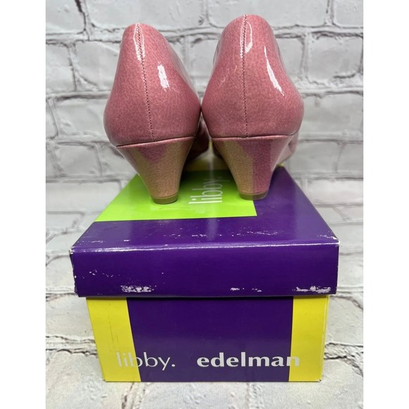 BRAND NEW in Box Libby Edelman L-Flynn Women Sz 8M Patent Pink Snake Shoes - Picture 5 of 9